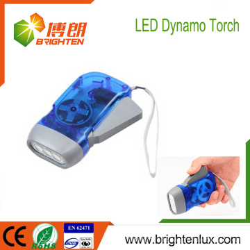 Fabrik Großhandel EDC Logo bedruckt ABS Material billig besten Hand drücken Kurbel 3 LED Dynamo Taschenlampe